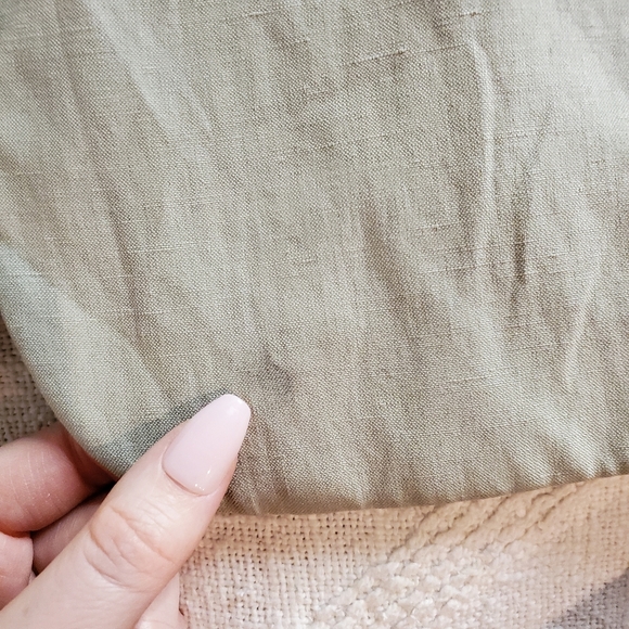 LAUREN RALPH LAUREN/ Silk linen blazer khaki green sage green tan - Picture 10 of 14